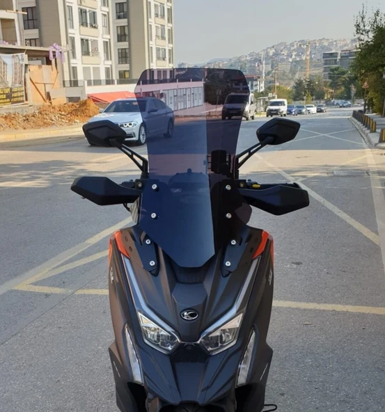 MOTOCAM Kymco DTX 360 Ön Cam 2021-2026 Model 67cm Siyah Renkli 4mm UZUN ürün görseli 1