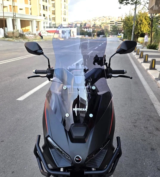 MOTOCAM RKS Lince 125 Ön Cam 2021-2026 Model 55cm Füme Renkli 4mm KISA ürün görseli 1