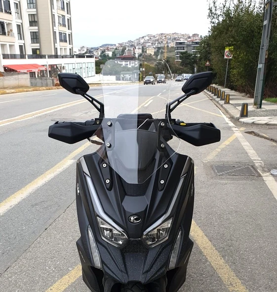 MOTOCAM Kymco DTX 360 Ön Cam 2021-2026 Model 55cm Şeffaf Renkli 4mm ürün görseli 1
