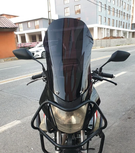 MOTOCAM Honda CBF 150 Ön Cam 2005-2017 Model 51cm Siyah Renkli ürün görseli 1