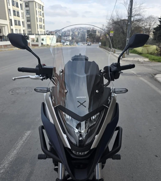 MOTOCAM Honda NC 700 750 X Ön Cam 2021-2024 Model 50cm Şeffaf Renkli 4mm ORTA BOYLU ürün görseli 1
