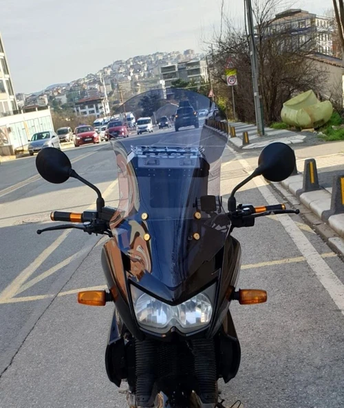 MOTOCAM Kawasaki KLE 500 Ön Cam 2005-2008 Model 58cm Füme Renkli 4mm UZUN ürün görseli 1
