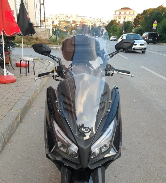 MOTOCAM Kymco Xtown CT 250 Ön Cam 2020-2026 Model 83cm Şeffaf Renkli 4mm UZUN ürün görseli 1