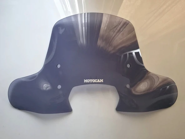 MOTOCAM RKS SC 150 Ön Cam 2023-2026 Model 40cm Füme Renkli 4mm Elcikli APARATSIZ ürün görseli 1