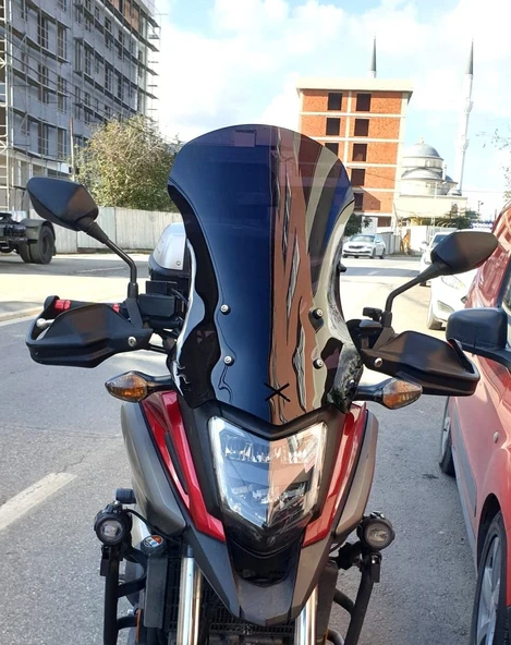 MOTOCAM Honda NC 700 750 X Ön Cam 2016-2020 Model 50cm Siyah Renkli 4mm ORTA BOYLU ürün görseli 1