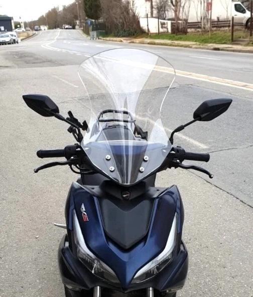 MOTOCAM RKS Arome 125 Ön Cam 2023-2026 Model 54cm Şeffaf Renkli Sportif Model ürün görseli 1