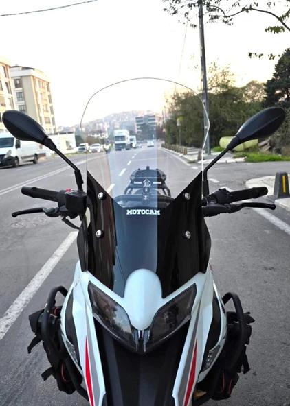 MOTOCAM Benelli TRK 251 Ön Cam 2019-2023 Model 56cm Şeffaf Renkli 4mm ürün görseli 1