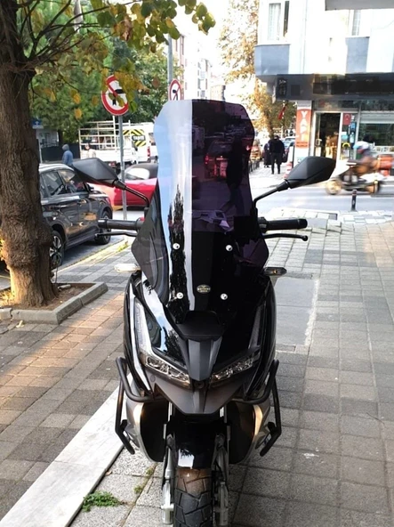 MOTOCAM Barossa ADV 125 Ön Cam 2025-2026 Model 75cm Siyah Renkli 4mm UZUN ürün görseli 1
