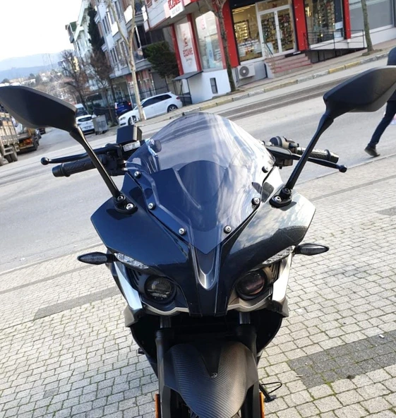 MOTOCAM Bajaj Pulsar RS 200 Ön Cam 2015-2026 Model 33cm Füme Renkli 4mm SPORTİF ürün görseli 1