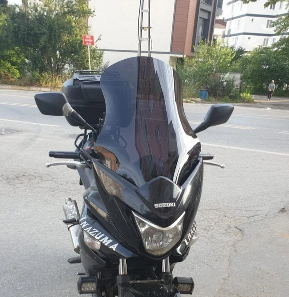 MOTOCAM Suzuki İnazuma GW 250F Ön Cam 2012-2017 Model 50cm Siyah Renkli 4mm ürün görseli 1