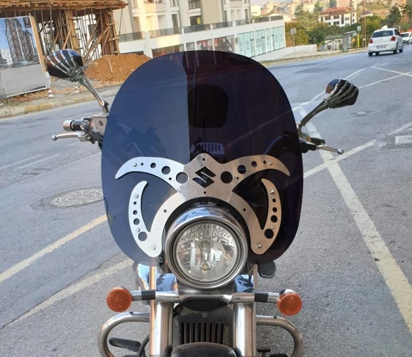 MOTOCAM Suzuki C 800 Ön Cam 2004-2016 Model 61cm Siyah Renkli 4mm APARATSIZDIR ürün görseli 1