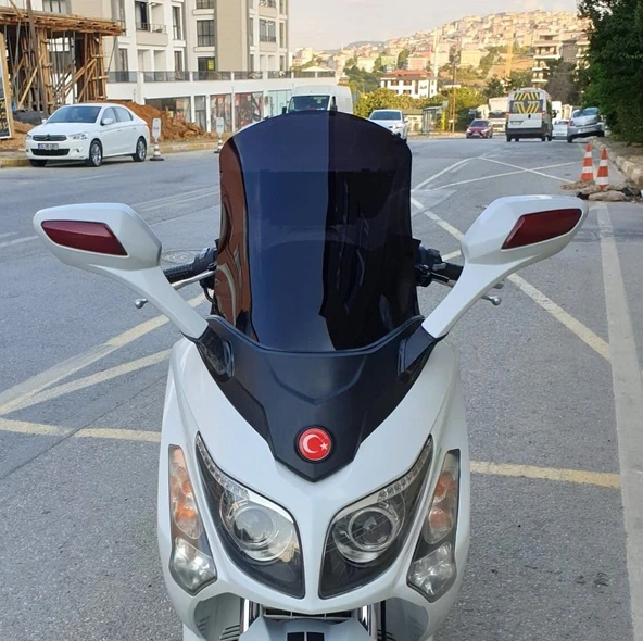 MOTOCAM SYM Gts Evo 250 Ön Cam 2006-2015 Model 53cm Siyah Renkli 4mm ürün görseli 1