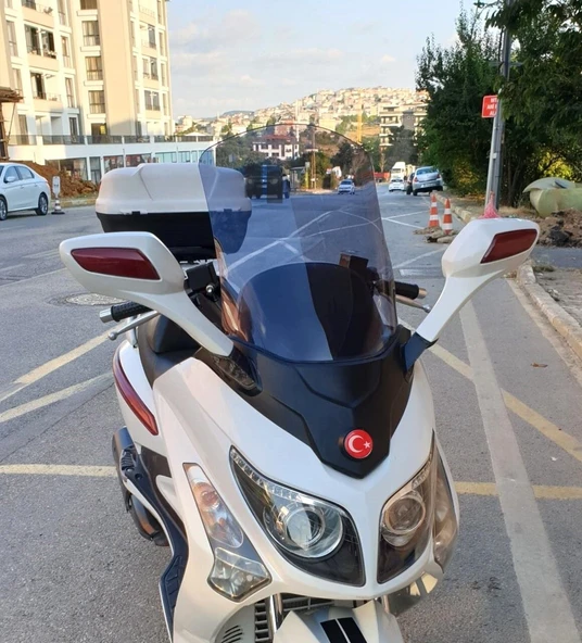 MOTOCAM SYM Gts Evo 250 Ön Cam 2006-2015 Model 63cm Füme Renkli 4mm 10cm daha Uzun ürün görseli 1
