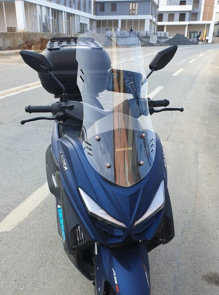 MOTOCAM Arora Max T Ön Cam 2022-2026 Model 65cm Şeffaf Renkli 4mm ORTA BOYLU ürün görseli 1