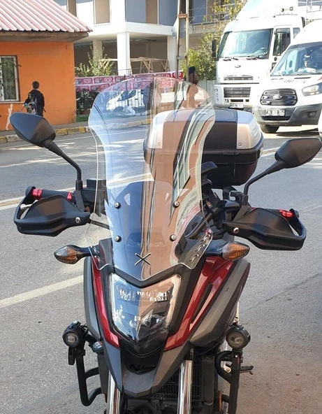 MOTOCAM Honda NC 700 750 X Ön Cam 2016-2020 Model 59cm Şeffaf Renkli 4mm UZUN ürün görseli 1