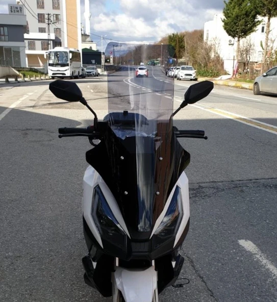 MOTOCAM Volta Apec Apx7 Ön Cam 2025-2026 Model 78cm Füme Renkli 4mm UZUN ürün görseli 1
