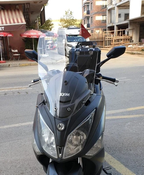 MOTOCAM SYM Joymax 250 İ Ön Cam 2013-2016 Model 65cm Şeffaf Renkli 4mm ORTA BOYLU ürün görseli 1