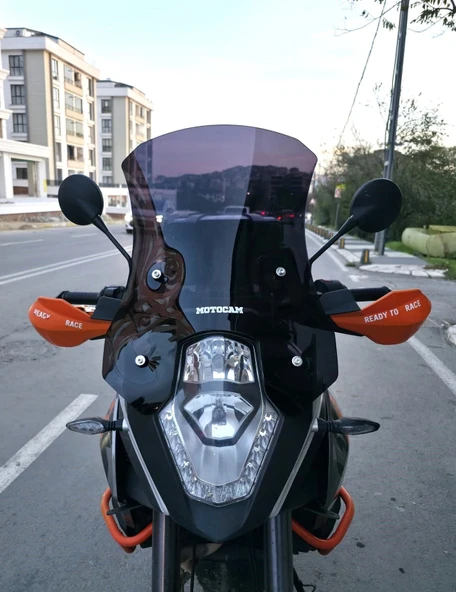 MOTOCAM KTM 1090 Adventure Ön Cam 2008-2017 Model 56cm Siyah Renkli 4mm ürün görseli 1
