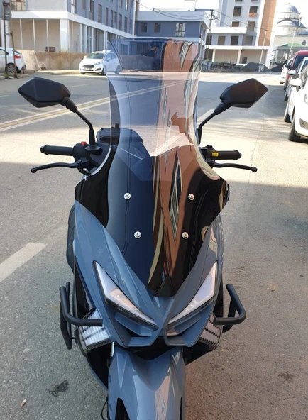MOTOCAM Küba Chia 125 Ön Cam 2023-2026 Model 78cm Füme Renkli 4mm UZUN ürün görseli 1