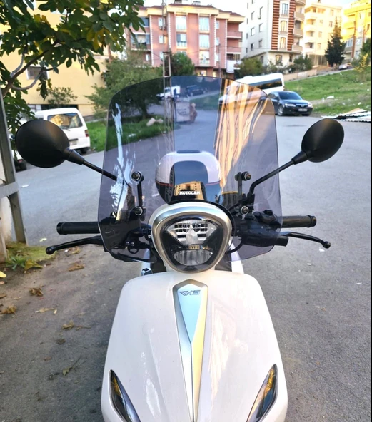 MOTOCAM Rks Neon 125 Ön Cam 2023-2026 Model 44cm Füme Renkli 4mm APARATSIZ ürün görseli 1