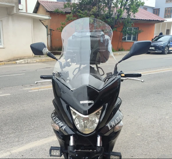 MOTOCAM Suzuki İnazuma GW 250F Ön Cam 2012-2017 Model 50cm Şeffaf Renkli 4mm ürün görseli 1