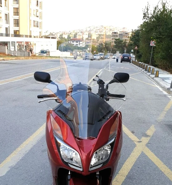 MOTOCAM Honda Forza 300 Ön Cam 2014-2017 Model 75cm Şeffaf Renkli 4mm ürün görseli 1