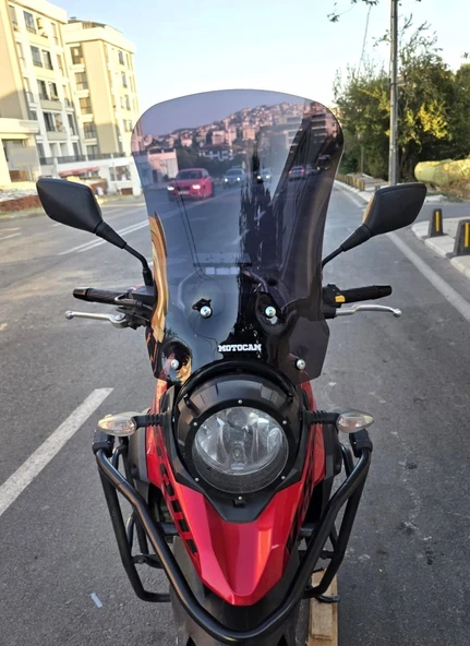 MOTOCAM Suzuki V-Strom DL 250 Ön Cam 2017-2020 Model 51cm Siyah Renkli 4mm ürün görseli 1