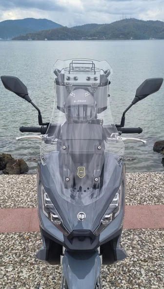 MOTOCAM Yuki Xway 125 Ön Cam 2023-2026 Model 75cm Şeffaf Renkli 4mm UZUN ürün görseli 1