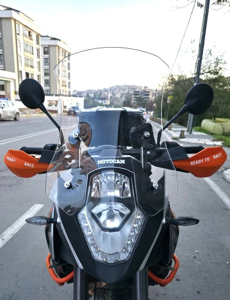 MOTOCAM KTM 1090 Adventure Ön Cam 2008-2017 Model 56cm Şeffaf Renkli 4mm ürün görseli 1