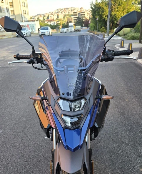 MOTOCAM SYM NHT 200 Ön Cam 2023-2026 Model 30cm Füme Renkli 4mm SPORTİF ürün görseli 1