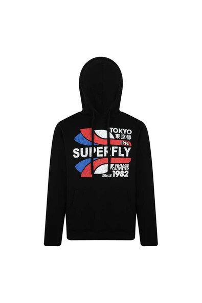 Men Kapüşonlu Sweat Erkek Siyah Sweatshirt 23172-2 ürün görseli 1