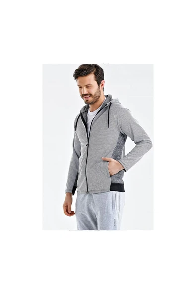 Sweat Poly. Kapşonlu Grey M - Resim 2