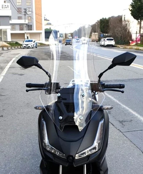 MOTOCAM Skyjet Rivero 125 Ön Cam 2024-2026 Model 68cm Şeffaf Renkli 4mm ORTA BOYLU ürün görseli 1