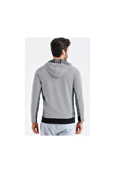 Sweat Poly. Kapşonlu Grey M - Resim 4