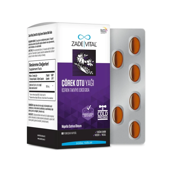 ZADE VİTAL Çörek Otu Yağı 900 Mg 60 Blister Kapsül ürün görseli 1