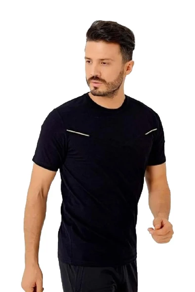 Erkek V Yaka Tişört Pamuk Simple M 3221109 Siyah ürün görseli 1