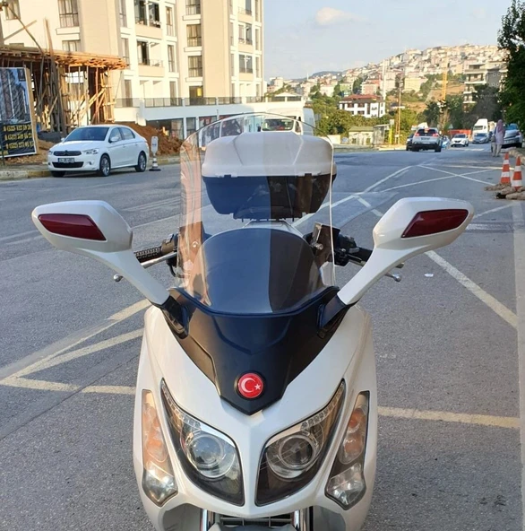 MOTOCAM SYM Gts Evo 250 Ön Cam 2006-2015 Model 53cm Şeffaf Renkli 4mm ürün görseli 1