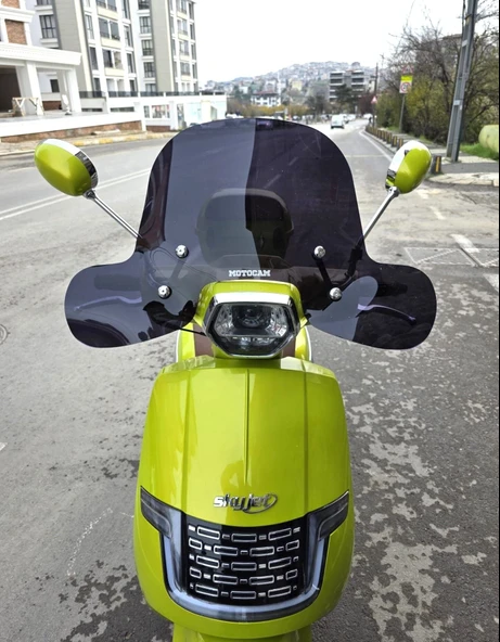 MOTOCAM Skyjet Ravida Ön Cam 2024-2026 Model 37cm Siyah Renkli 4mm Elcikli APARATSIZ ürün görseli 1