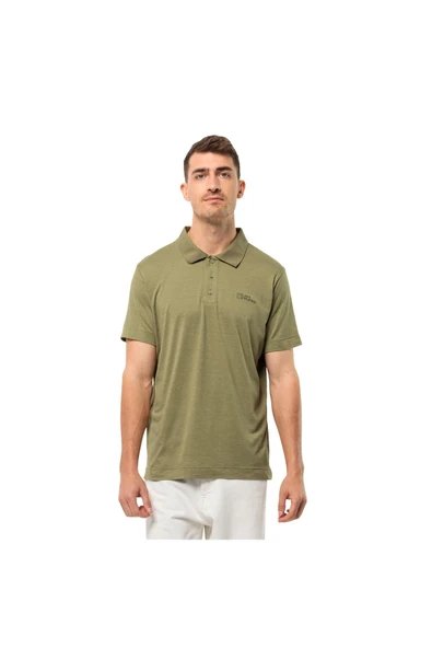 Jack Wolfskin Erkek Polo Tişört Travel Polo Yeşil ürün görseli 1