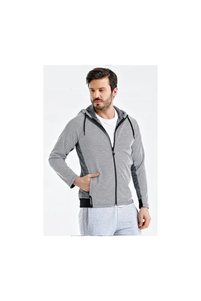 Sweat Poly. Kapşonlu Grey M - Resim 3