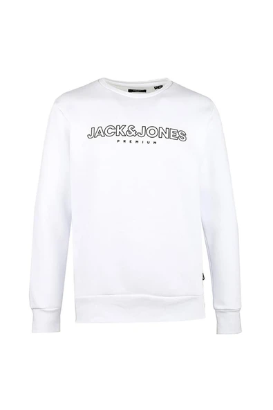 Jack & Jones Blajason Erkek Beyaz Bisiklet Yaka Sweatshirt ürün görseli 1