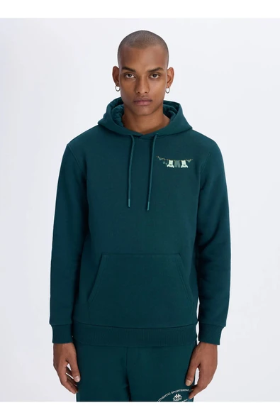Petrol Erkek Kapüşon Yaka Regular Fit Baskılı Sweatshirt 341X3EW AUTHENTIC AUTHENTIC GRAPHIK ürün görseli 1