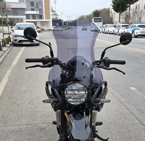 MOTOCAM Royal Enfield Himalayan 450 Ön Cam 2023-2026 Model 49cm Füme Renkli 4mm ürün görseli 1