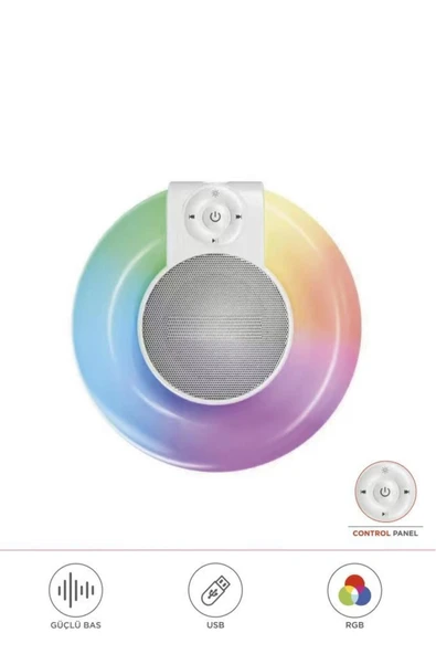 D65 Beyaz RGB Işıklı Kablosuz Bluetooth Hoparlör ürün görseli 1