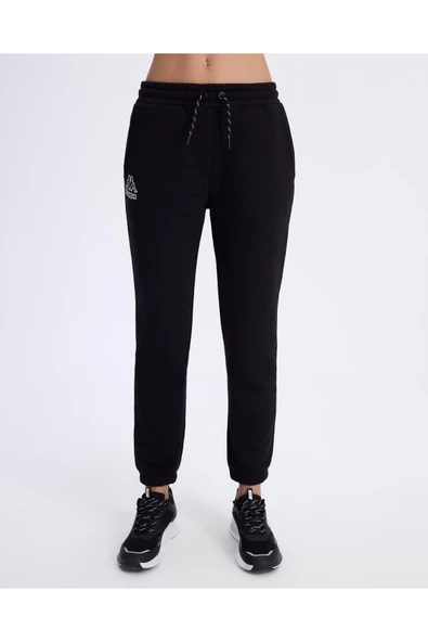 Kappa Logo Fres Tur Kadın Siyah Oversize Eşofman Altı ürün görseli 1