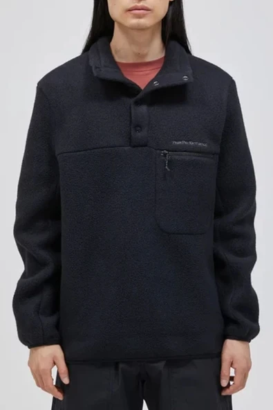 M Fleece Snap T-neck Erkek Siyah Polar G78899010-10011 ürün görseli 1