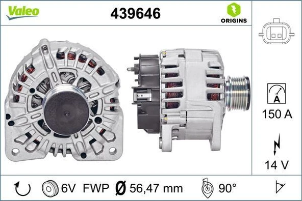 VALEO ALTERNATÖR RENAULT MEGANE II-III-IV MODUS DACIA DUSTER SCÉNIC III CLIO III-IV KANGOO LAGUNA III LODG Y FLUENCE SANDERO II DOKKER CAPTUR LAGUNA ürün görseli 1