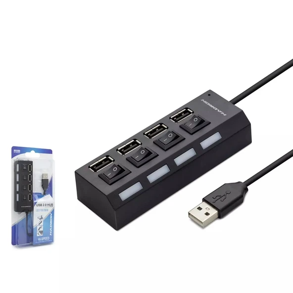 Büro Ev Ofis Bilgisayarı için 4 Çıkışlı USB Kablolu Çoklayıcı Hub ürün görseli 1