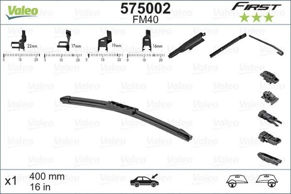 VALEO MUZ SİLECEK 400 mm (4 APARATLI) (1 AD) ürün görseli 1