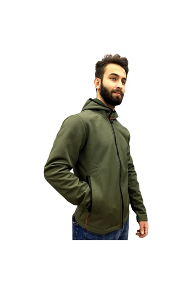 Erkek Haki Softshell Ceket - Resim 2